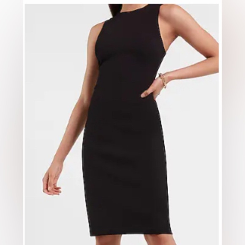 Express Black Halter Sheath Cocktail Dress
